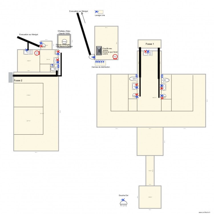 Plomberie. Plan de 0 pièce et 0 m2