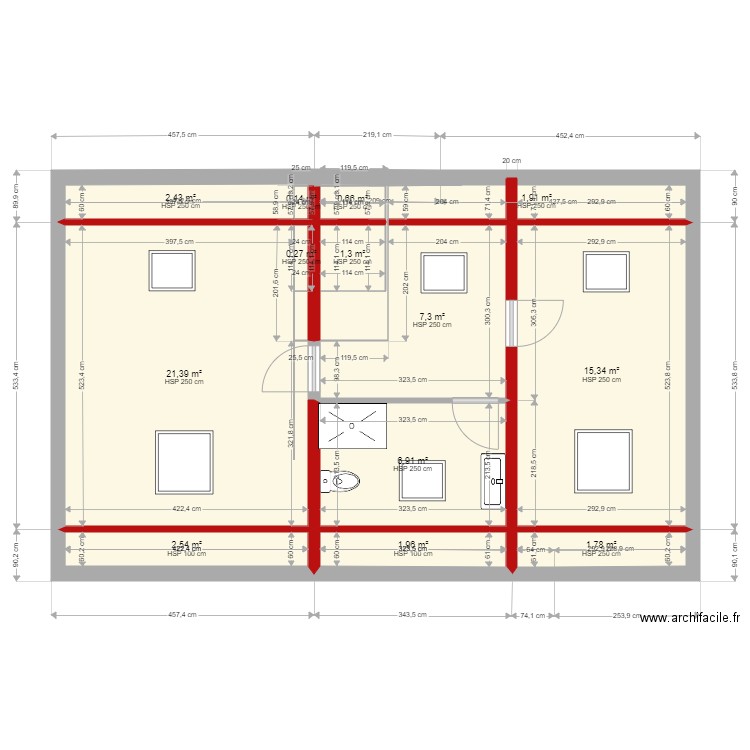 134 Romainville ETAGE 3. Plan de 0 pièce et 0 m2