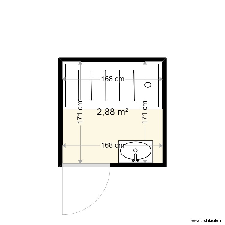 LEMAIRE ELIANE . Plan de 1 pièce et 3 m2