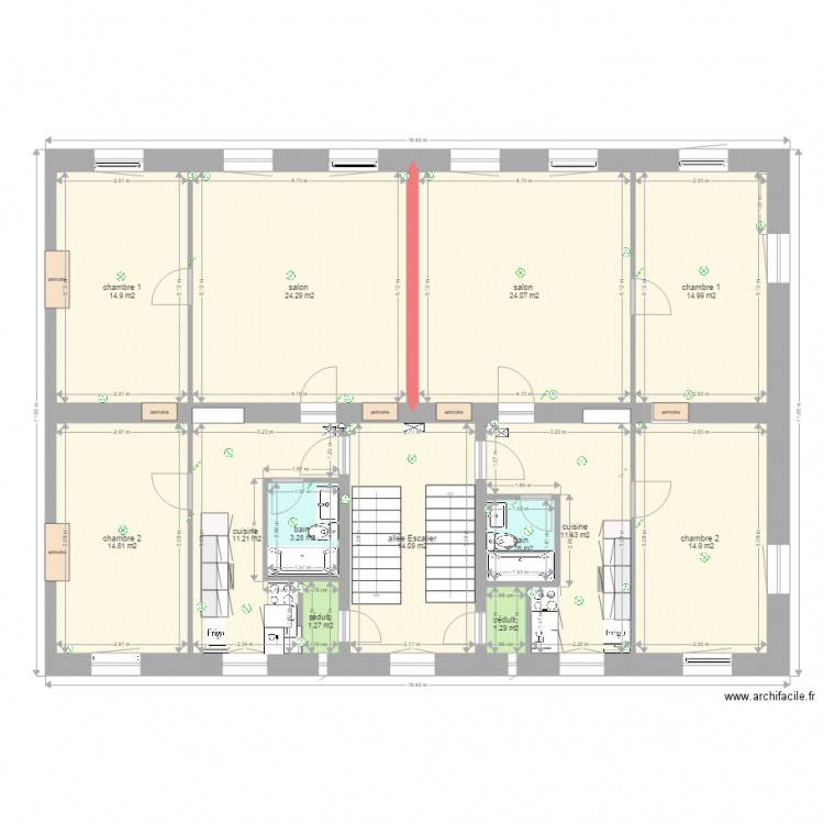 quartier neuf 7 appart rez. Plan de 0 pièce et 0 m2