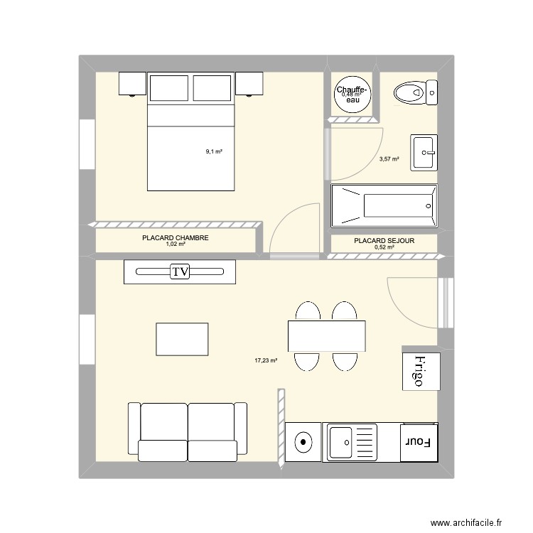 PLAN T2. Plan de 0 pièce et 0 m2