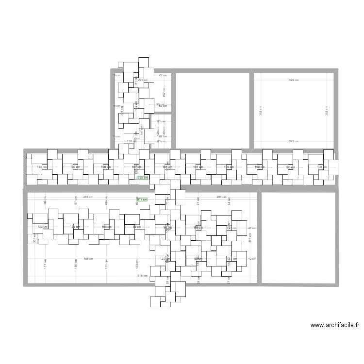 PASSY . Plan de 4 pièces et 50 m2