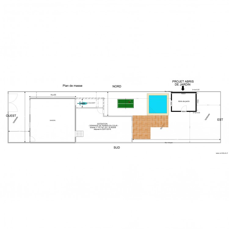 Plan de masse abris 4m Pingatpisc2. Plan de 0 pièce et 0 m2