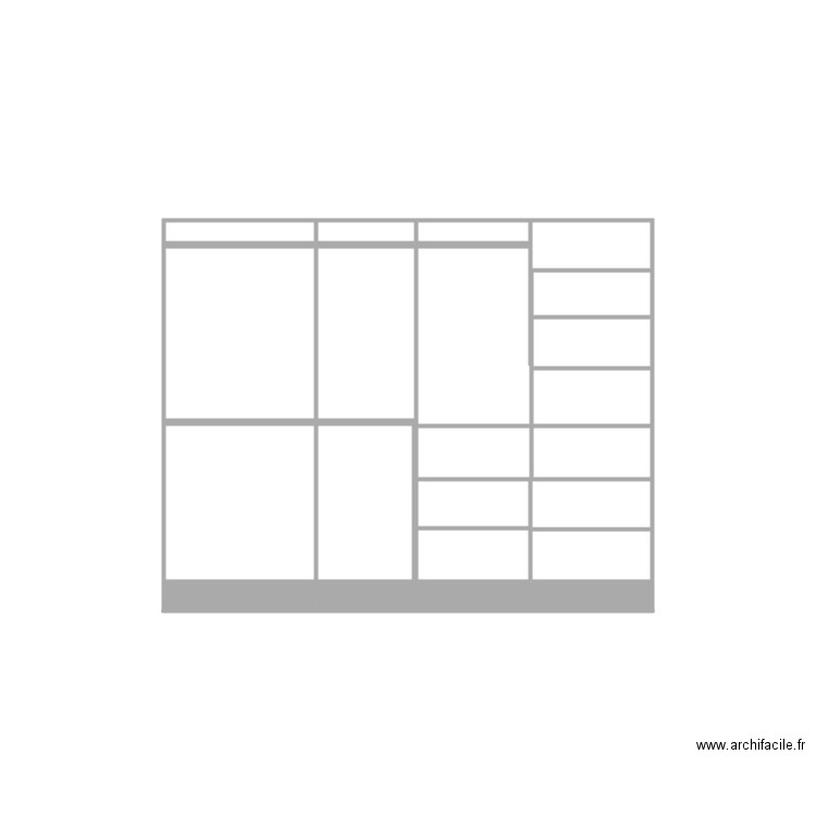 armoire 1. Plan de 11 pièces et 4 m2