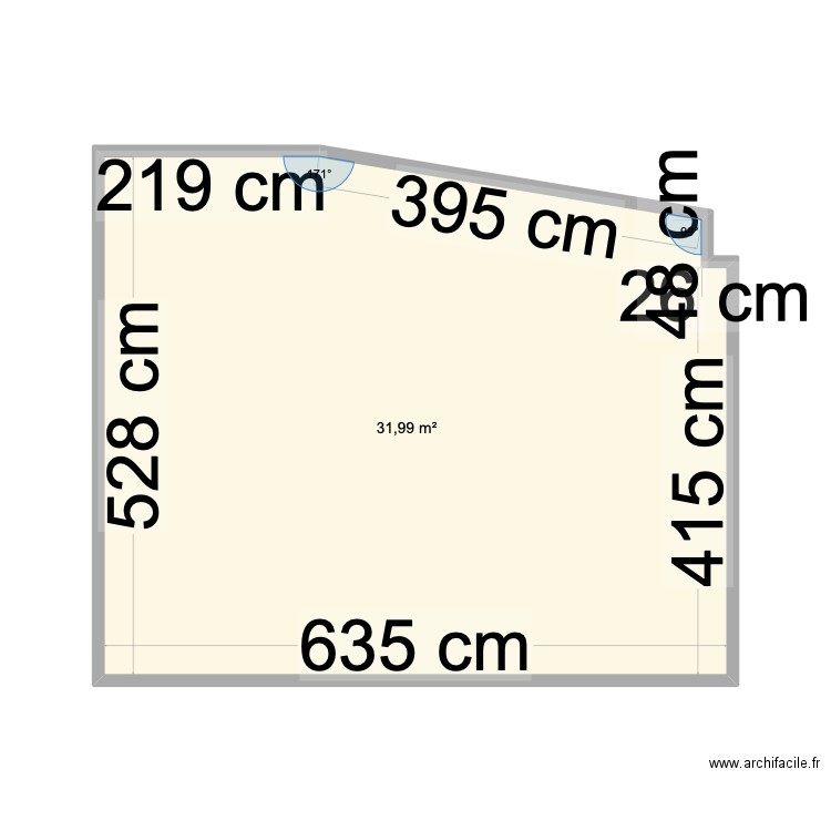 MUR À FAIRE PONTFAVERGER. Plan de 1 pièce et 32 m2