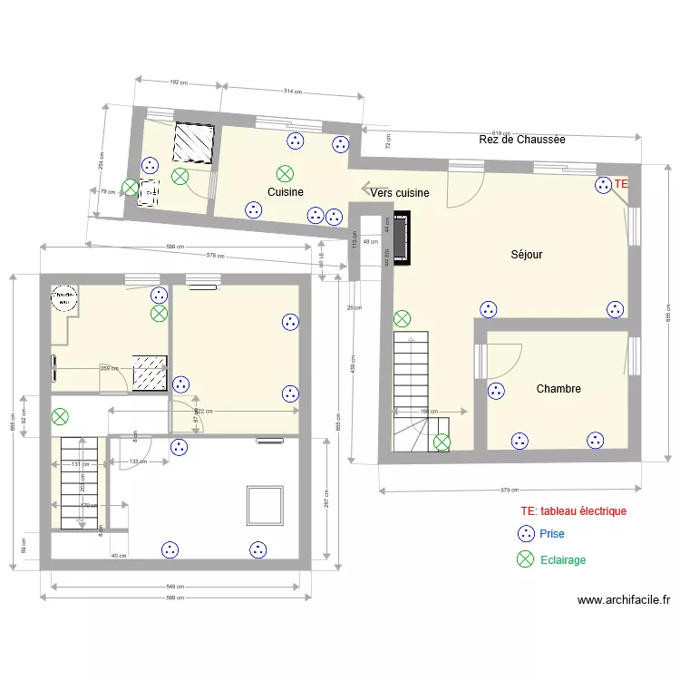 Petite Maison le V électricité. Plan de Petite Maison le V électricité. Plan de