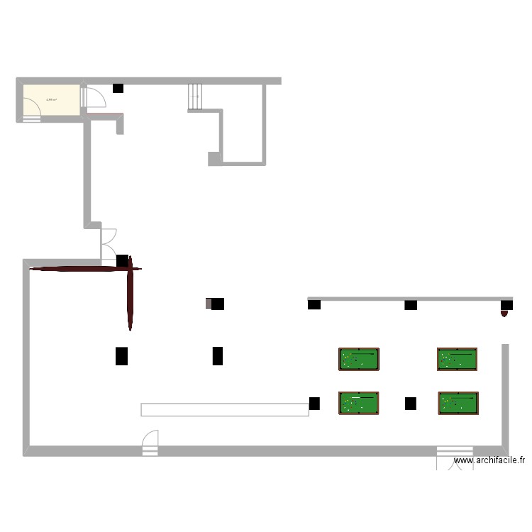 Bowling avec bar. Plan de 0 pièce et 0 m2