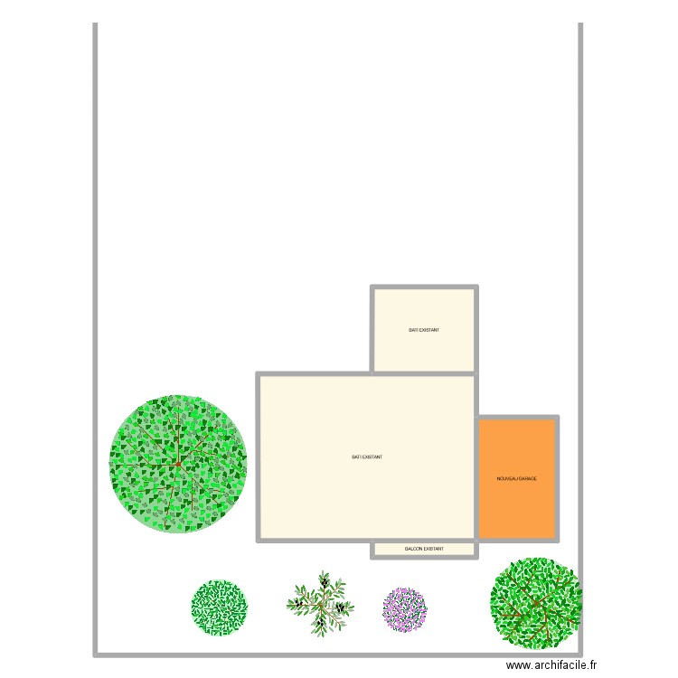 DP4 GARAGE Vue dessus. Plan de 4 pièces et 102 m2