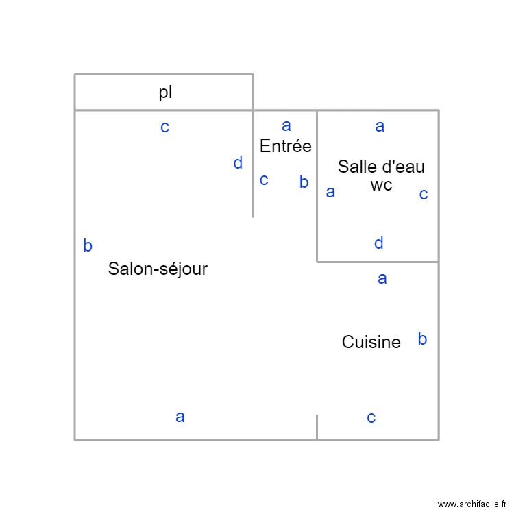 ROSPORDEN JAMBOU RDC GAUCHE. Plan de 3 pièces et 23 m2