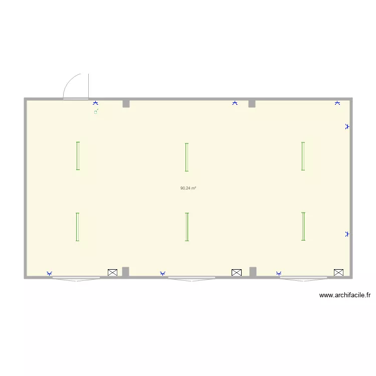 Assemblage de 3 modules standard. Plan de 