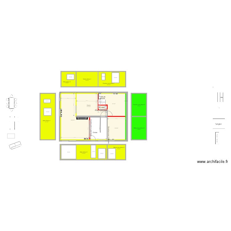 DSFA RDC cloisons internes et périphériques v2. Plan de 0 pièce et 0 m2