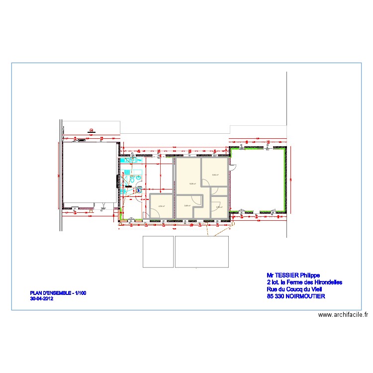 zib. Plan de 5 pièces et 27 m2