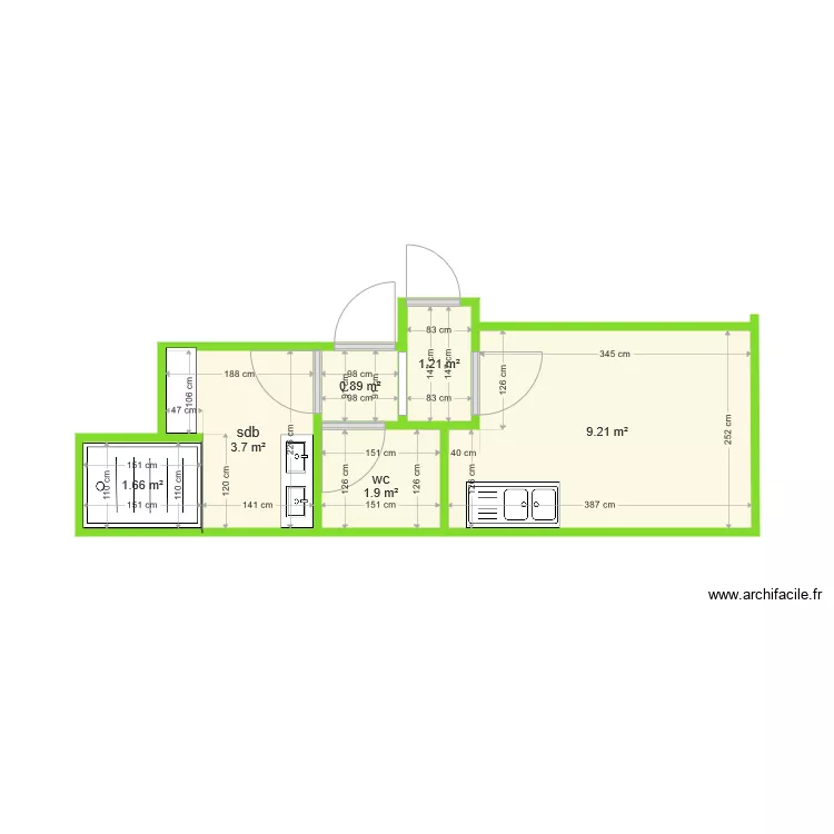 appartement st e sdb. Plan de 