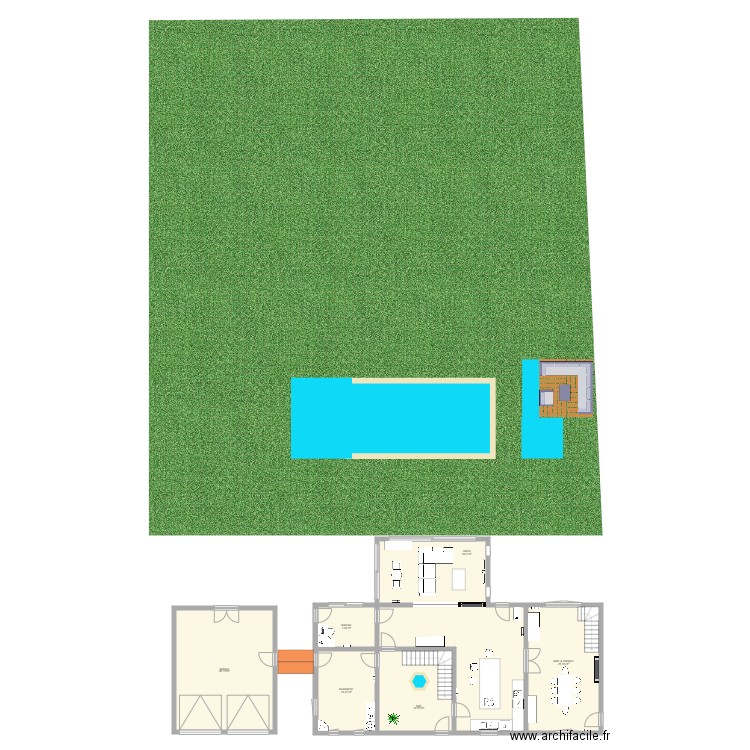 daussoulx rez. Plan de 6 pièces et 169 m2