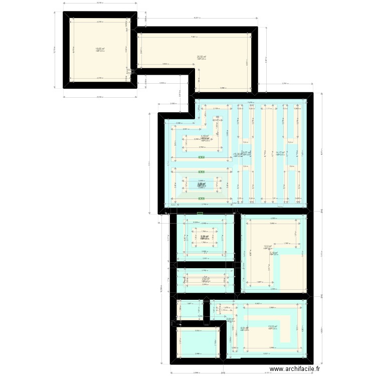 PLAN ELECTRICITE 01. Plan de 17 pièces et 263 m2