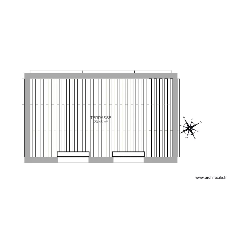 TERRASSE NIVEAU PLATELAGE 3m60. Plan de 