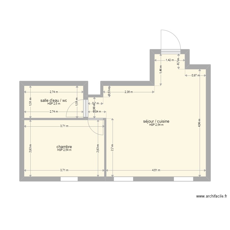 palomares istres 2eme. Plan de 3 pièces et 37 m2