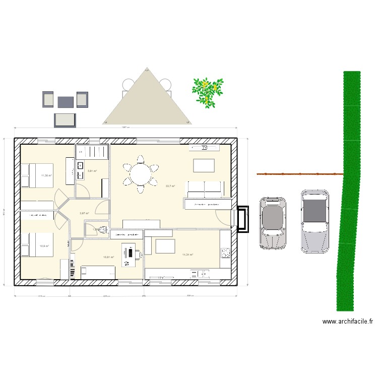 maurice trintignant bis. Plan de 8 pièces et 92 m2