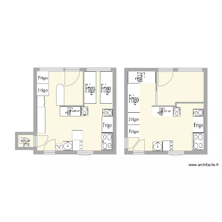 XLB. Plan de 3  et 44 m²