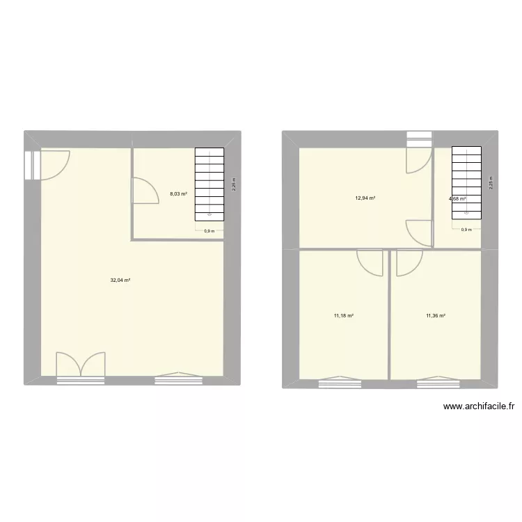 Maison St gildas. Plan de 6  et 80 m²