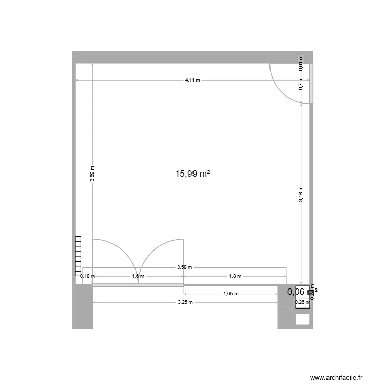 9.1 - M. Sandie - Séjour sans meuble. Plan de 2 et 16 m² 9.1 - M. Sandie - Séjour sans meuble. Plan de 2 et 16 m²