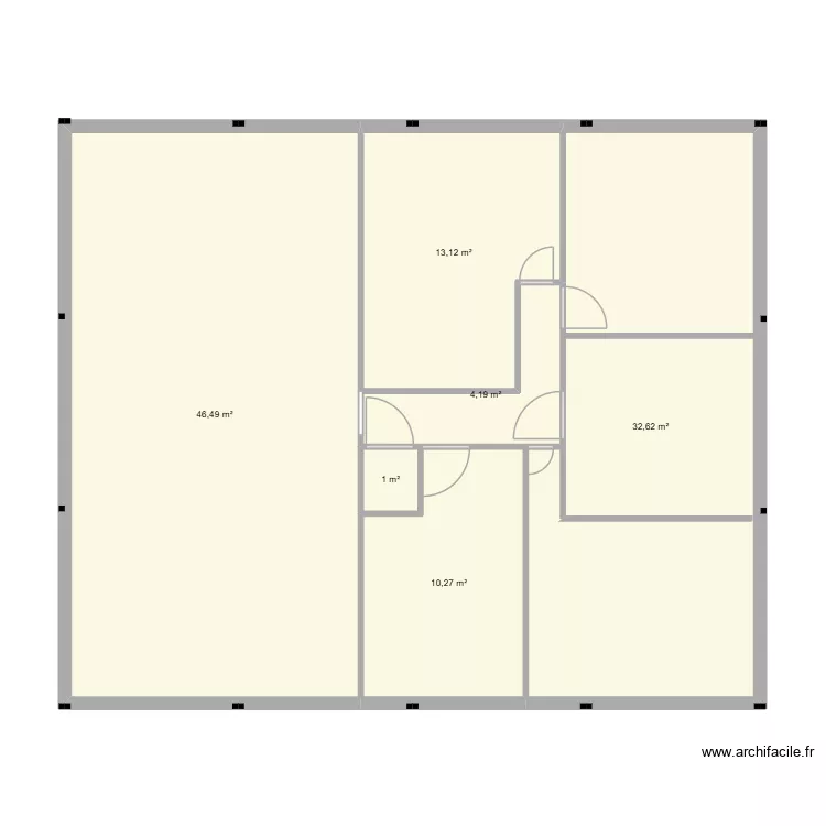 M1 actuel. Plan de 6 Pièces et 108 m²
