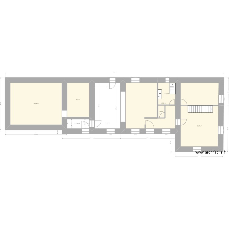 Haute Rivoire RDC. Plan de 6 pièces et 132 m2