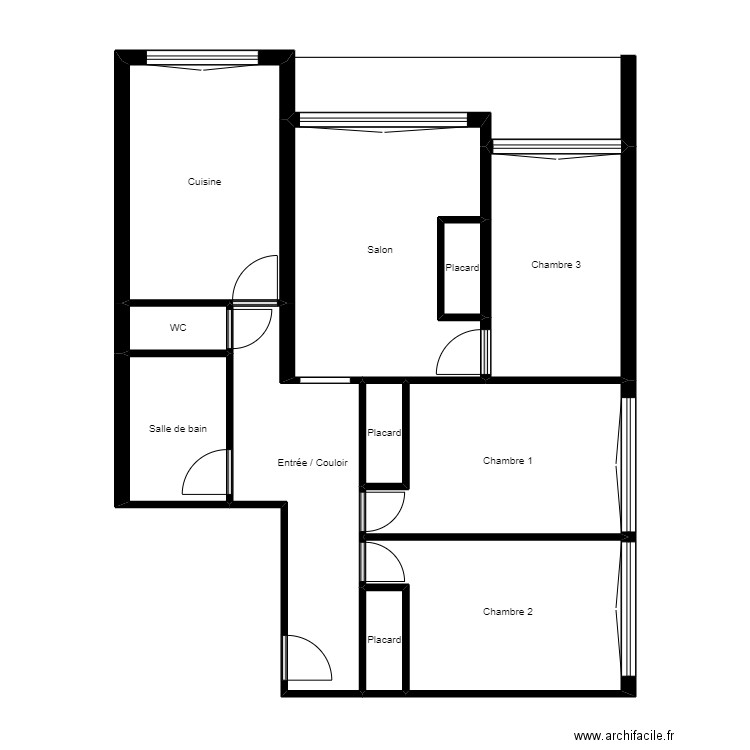 Perlinsky App3. Plan de 11 pièces et 76 m2