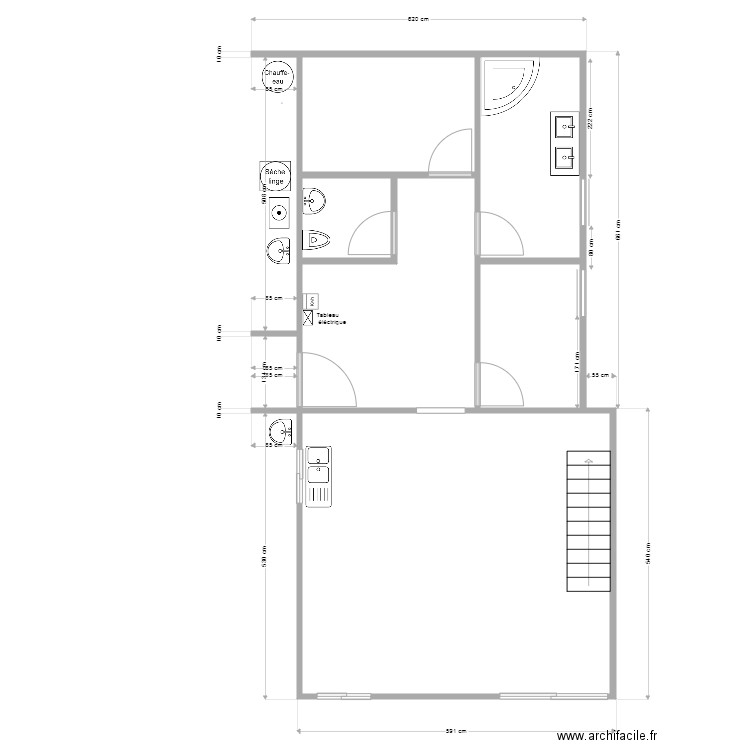 amenagement simple rdc. Plan de 0 pièce et 0 m2