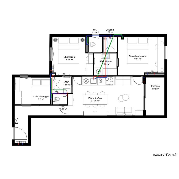 VAE monnoye aménagement plombier. Plan de 0 pièce et 0 m2