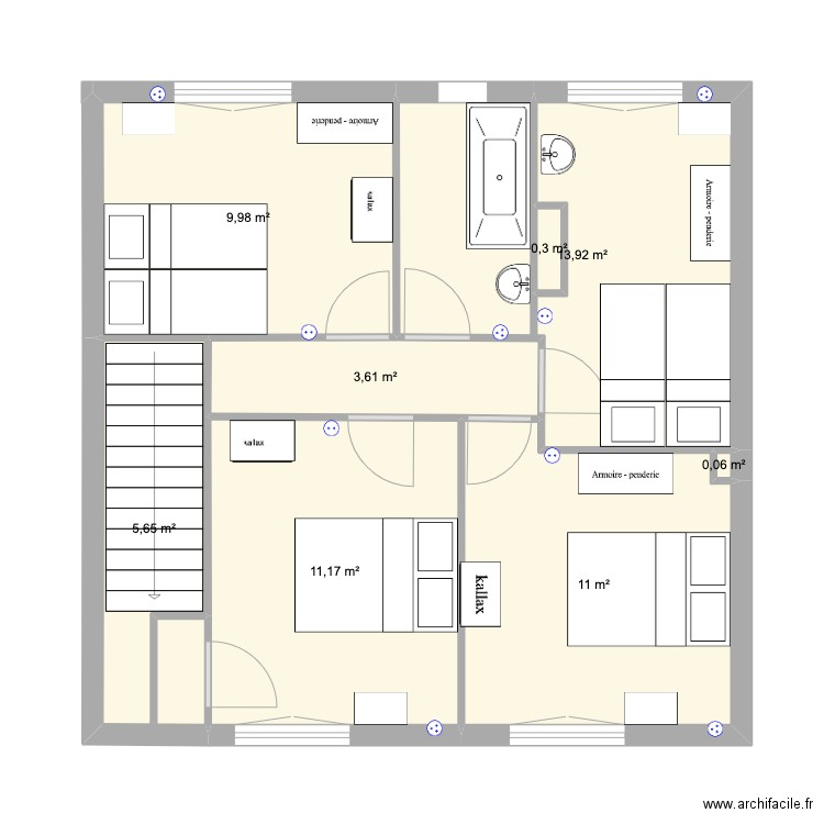 Clisson E1. Plan de 8 pièces et 56 m2