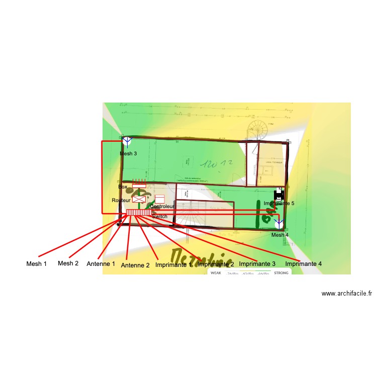 Plan 1 er étage. Plan de 0 pièce et 0 m2