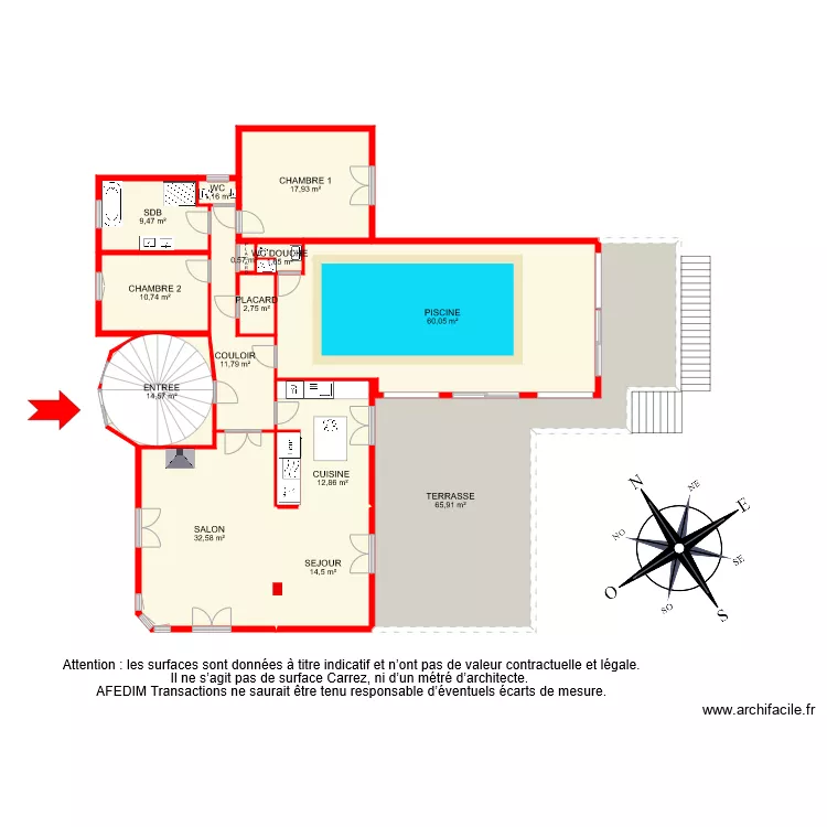BI 6393 RDC. Plan de 