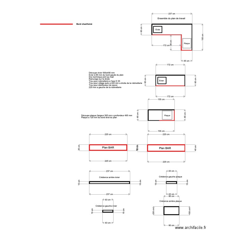 Plan travail CU 2. Plan de 0 pièce et 0 m2