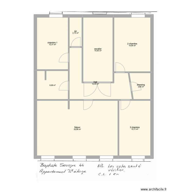 St-Imier. Plan de 9 pièces et 114 m2