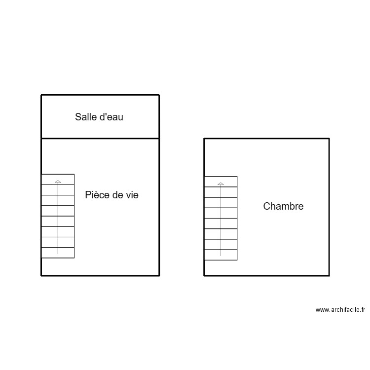 SAINT THOIS BENIGAUD. Plan de 2 pièces et 13 m2