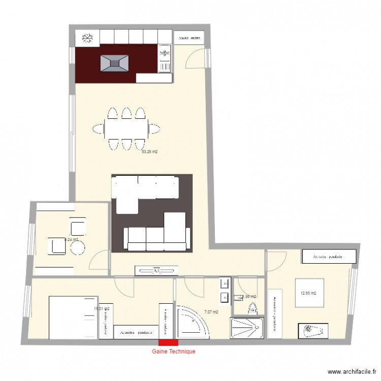 T3 Salon face SDB no Rgt. Plan de 0 pièce et 0 m2