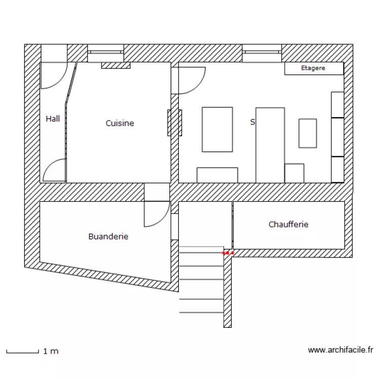 Salon meubles. Plan de 