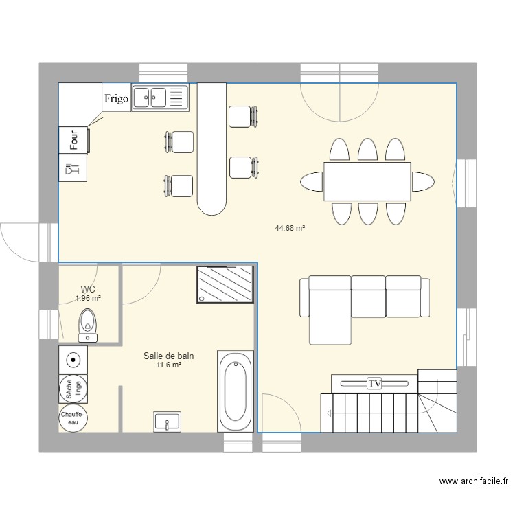 dada rdc. Plan de 0 pièce et 0 m2