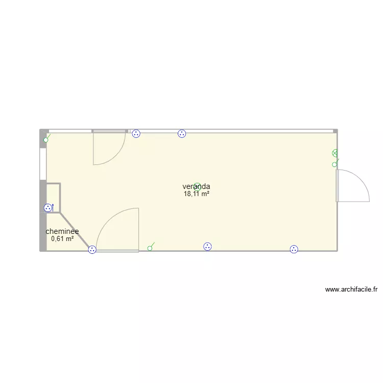 veranda. Plan de 