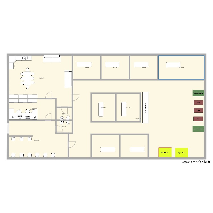 Plan cabinet SK2A. Plan de 12 pièces et 334 m2