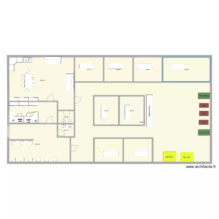 Plan cabinet SK2A. Plan de 