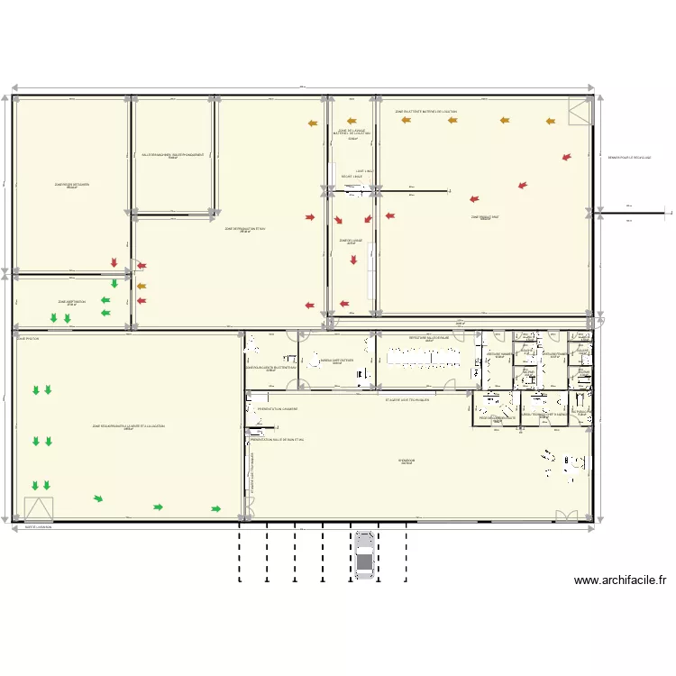 PLAN TYPE POUR PRODUCTION ET SHOW ROOM. Plan de 