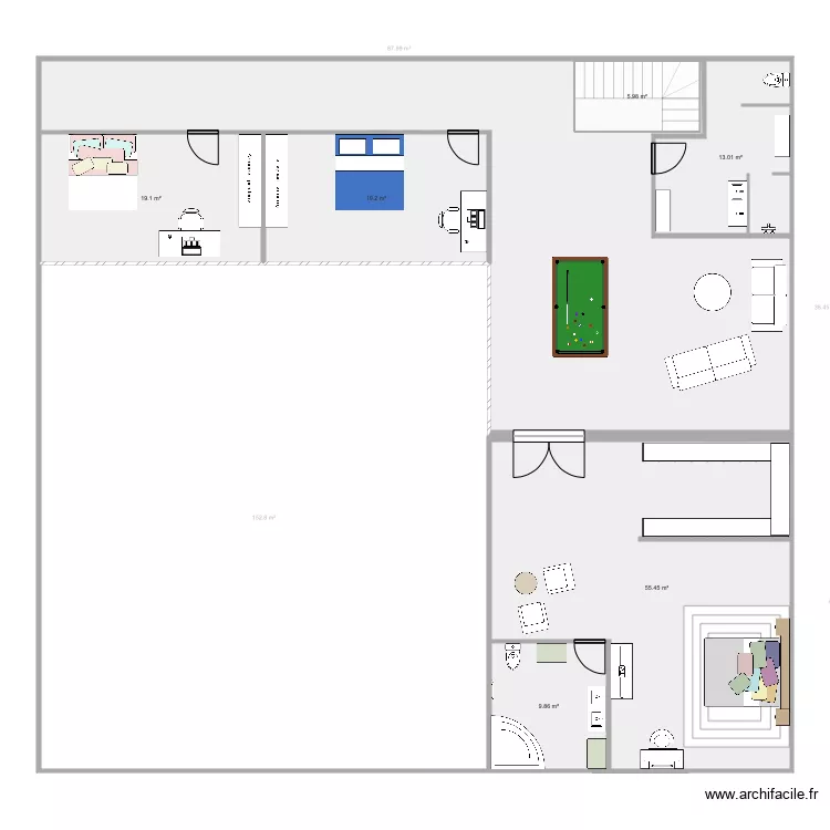 villa centre ville . Plan de 