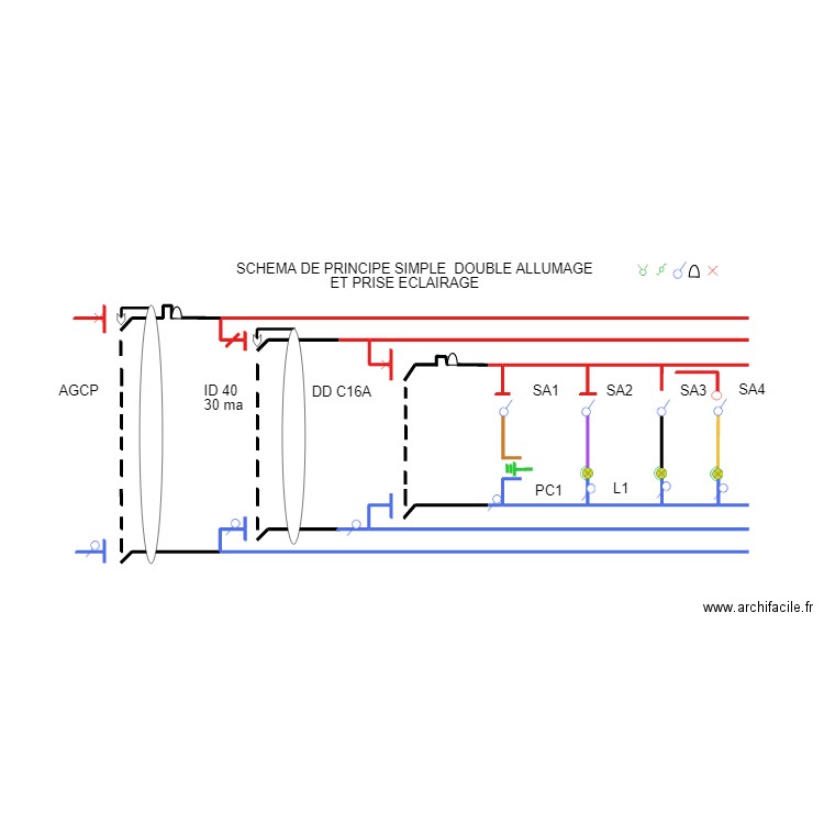 schéma simple allumage. Plan de 0 pièce et 0 m2