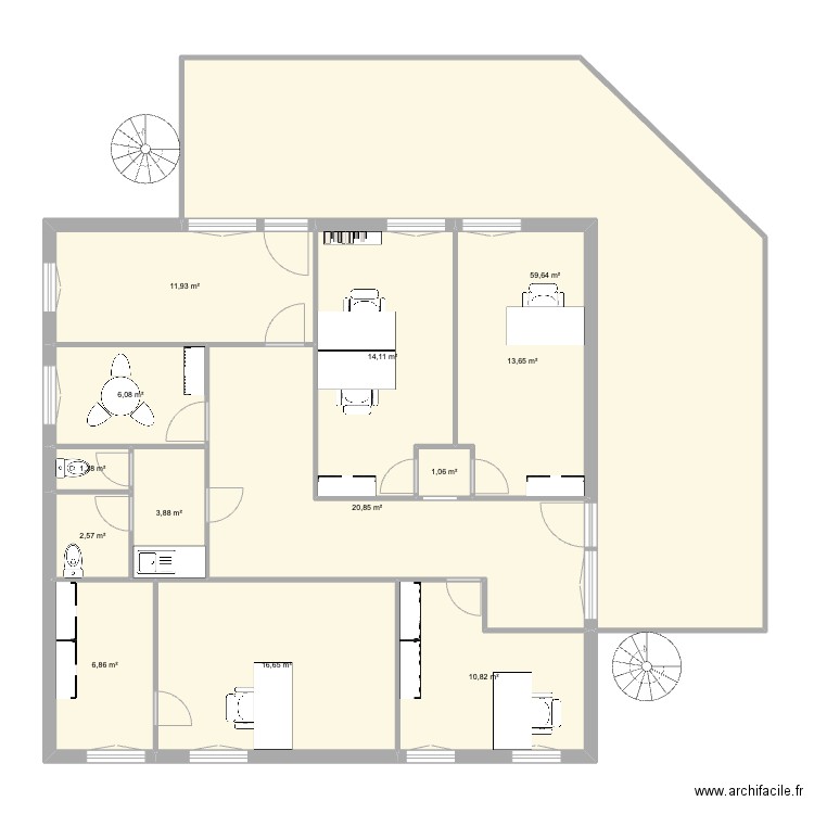 plan marignane. Plan de 13 pièces et 169 m2