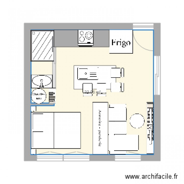 Plan Studio. Plan de 0 pièce et 0 m2