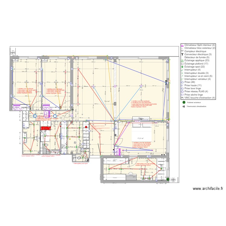 Neuilly plan electrique. Plan de 8 pièces et 152 m2