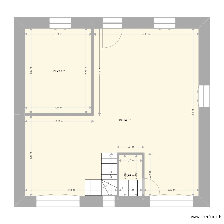 Ousset. Plan de 8 pièces et 165 m2