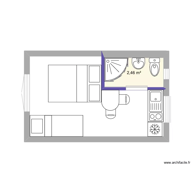 Studio 15m2 habitables . Plan de Studio 15m2 habitables . Plan de